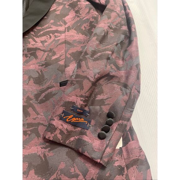 NWT Egara Men’s Black Plum Slim Fit Tuxedo Blazer Size 42R New - Picture 7 of 11